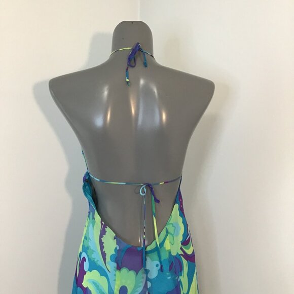 Denise Collection Silk Halter Mini Dress Size 4 - Picture 5 of 12